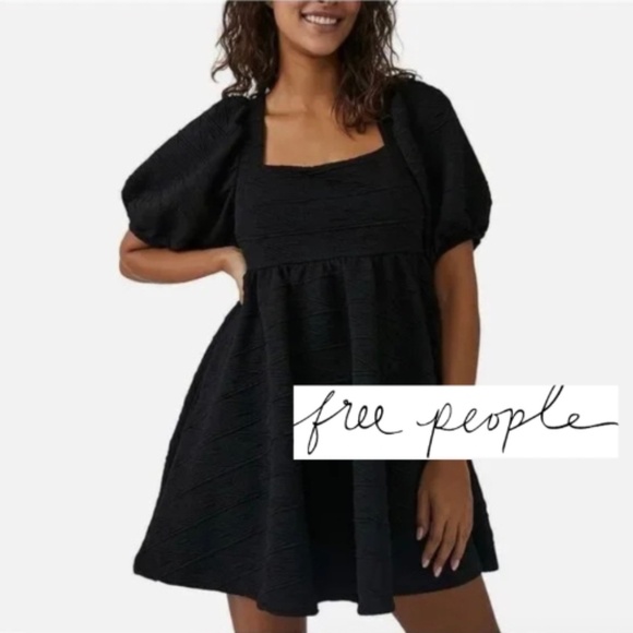 Free People Dresses & Skirts - Free People Black  Dress Tie-Back,XS, GL1349
